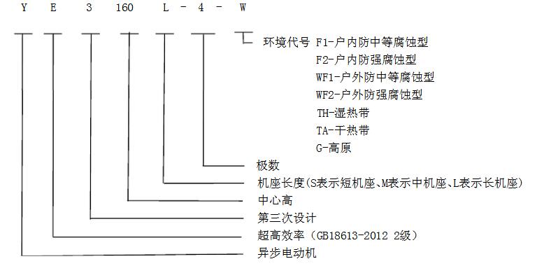 电机型号剖析图