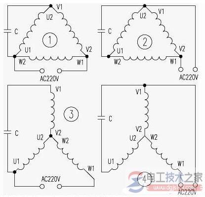 三相绕组的三角形毗连
